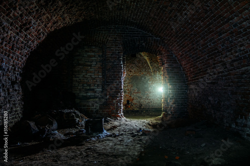 Dark dungeon under the old Prussian fortress