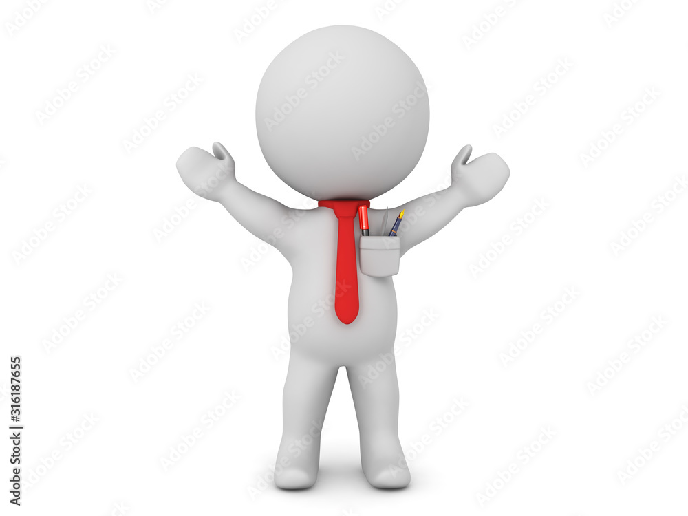 3D Officer worker with pocket protector 3D Officer worker with pocket protector