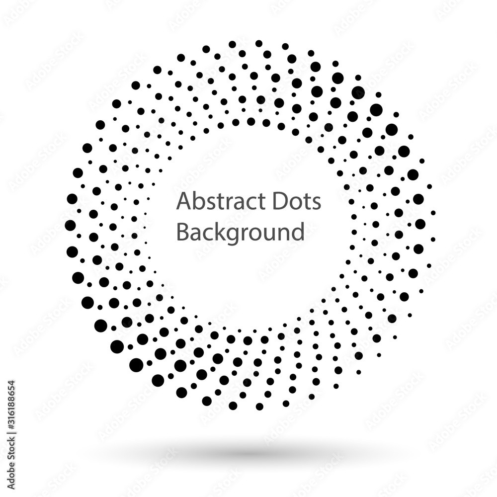 Halftone dots in circle form. Round logo or icon. Vector dotted frame as design element Halftone dots in circle form. Round logo or icon. Vector dotted frame as design element