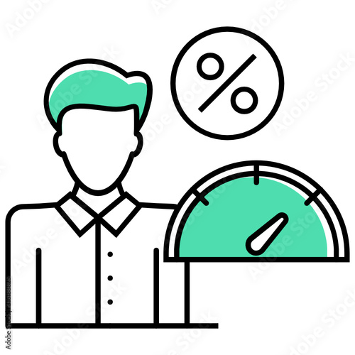Percentage of the population has a credit score vector Icon design concept