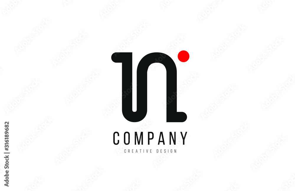 red and black dot N alphabet letter for company business logo or logotype icon design red and black dot N alphabet letter for company business logo or logotype icon design