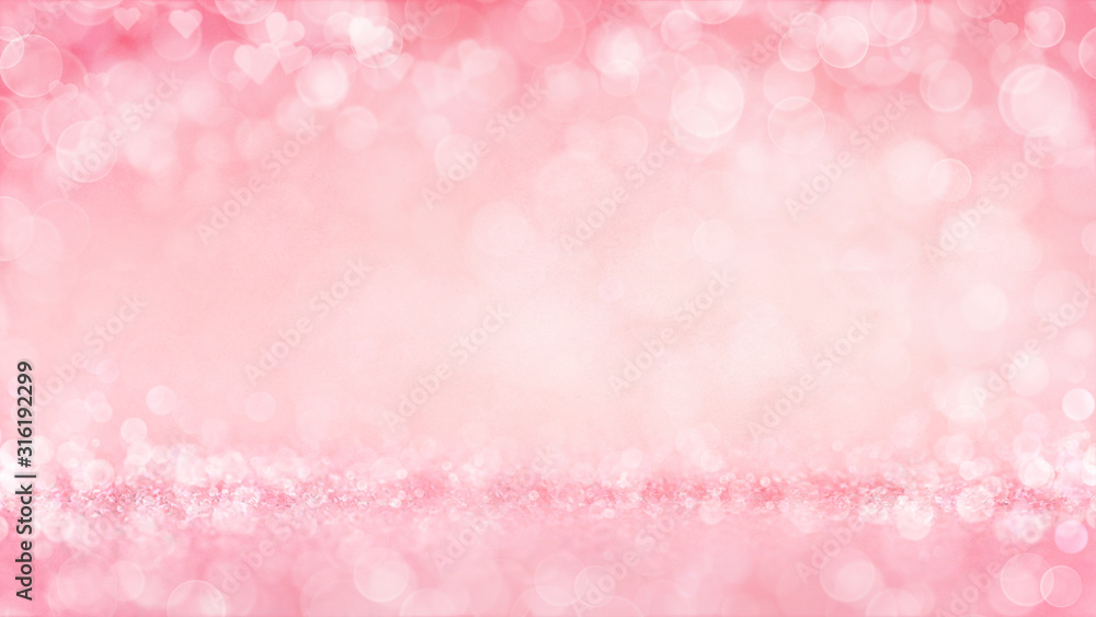 Pink passionate and glamour bright bokeh background. Love theme illustration.