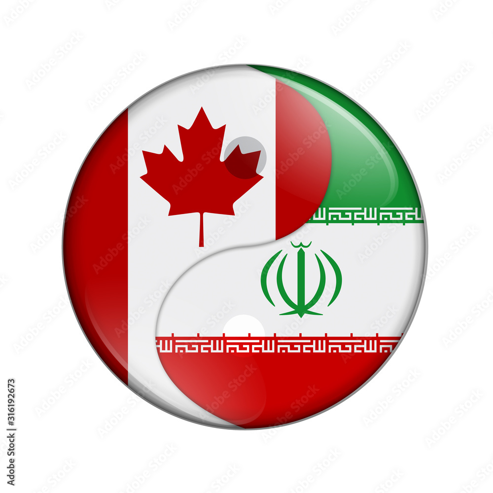 Fototapeta premium Canada and Iran working together