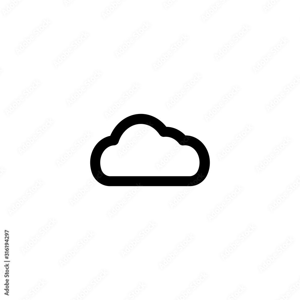 Cloud flat vector icon isolated on a white background.Weather,forecast icon. Cloud flat vector icon isolated on a white background.Weather,forecast icon.
