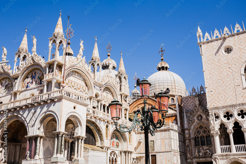ancient Cathedral Basilica of Saint Mark in Venice, Italy