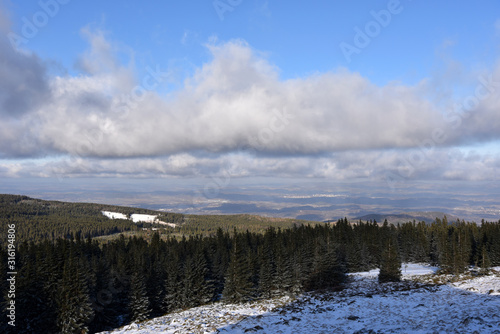 Winter in the Karkonosze Mountains  Poland.