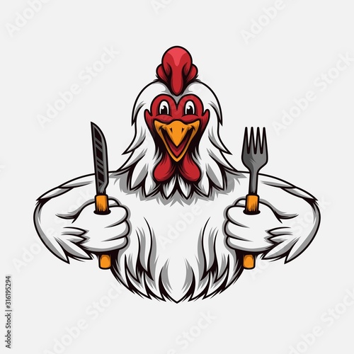 Eating chicken