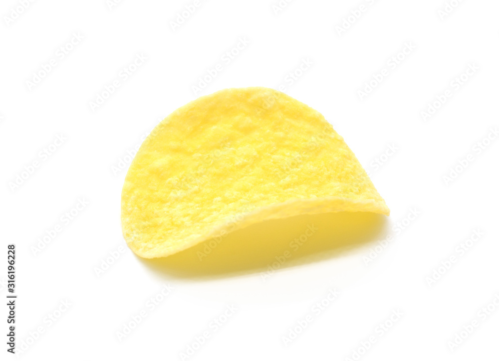 Potato chips isolated on white background with clipping path Potato chips isolated on white background with clipping path