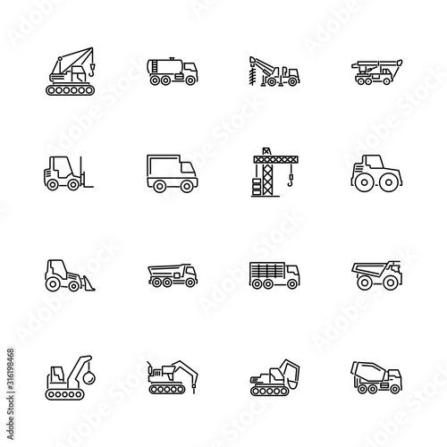 Construction Vehicles - Flat Vector Icons
