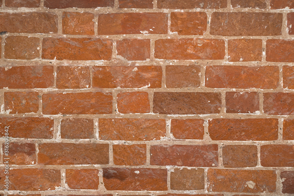 Wall of red brick for the background Wall of red brick for the background