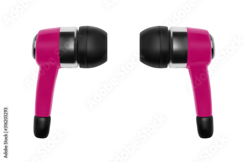 Vector illustration of audio headphones.Headphones are droplets in a vector.Wireless earplugs in a vector on a white background.