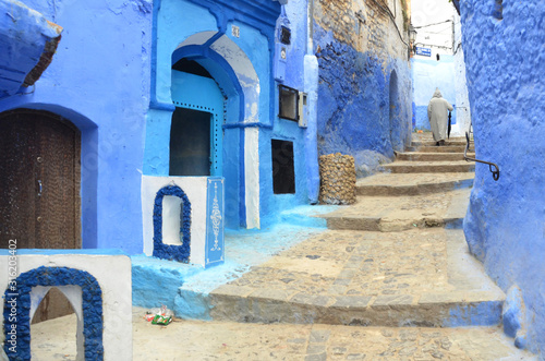 Chefchaouen, the blue city of Morocco. It’s famous for all the houses and shops painted different shades of blue.  © peacefoo