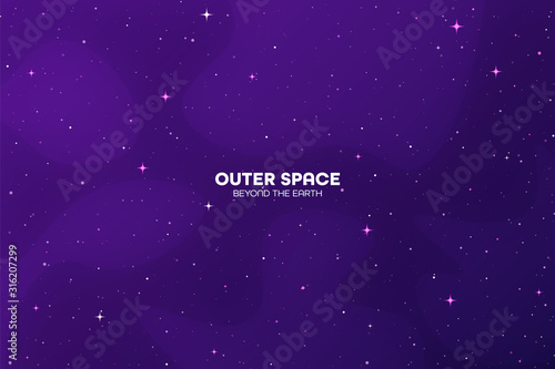 Night sky. Space futuristic colorful background. Solar system, galaxy and universe exploration. Vector illustration. photo