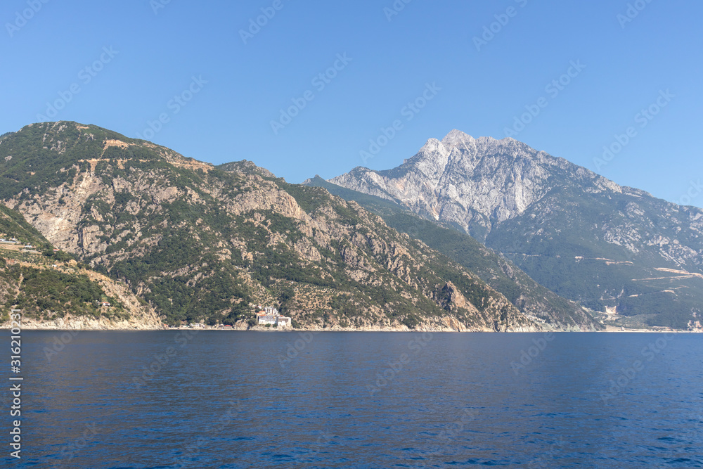 Landscape of Mount Athos, Chalkidiki, Greece Landscape of Mount Athos, Chalkidiki, Greece