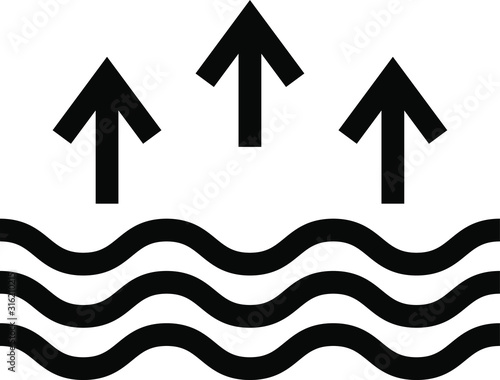 Evaporation icon, vector illustration
