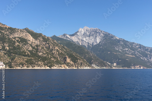 Landscape of Mount Athos, Chalkidiki, Greece photo