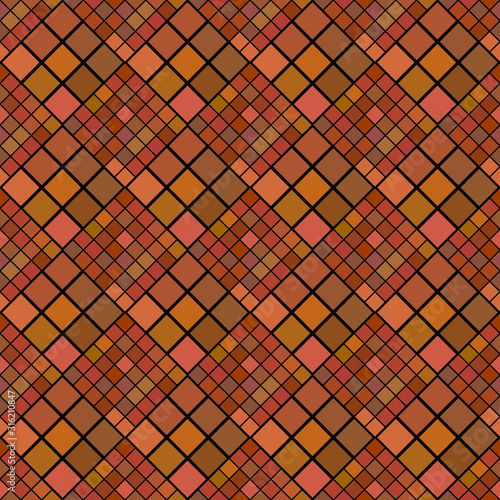 Bild auf Leinwand Seamless geometrical abstract diagonal square pattern background - brown vector
