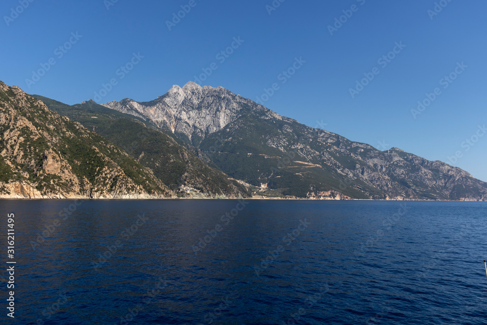 Landscape of Mount Athos, Chalkidiki, Greece Landscape of Mount Athos, Chalkidiki, Greece