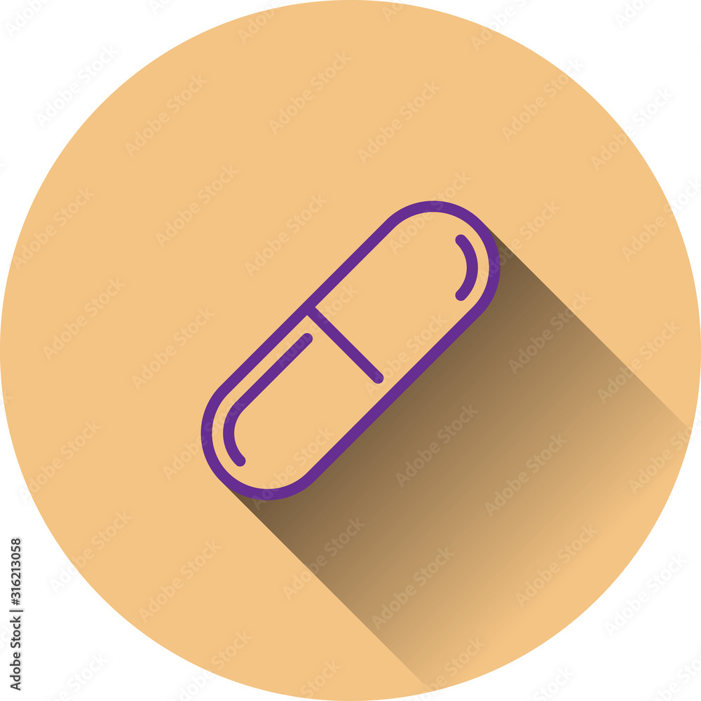 Medicine capsule thin line icon design Medicine capsule thin line icon design