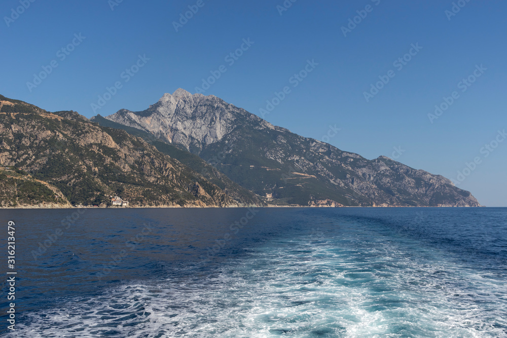 Landscape of Mount Athos, Chalkidiki, Greece Landscape of Mount Athos, Chalkidiki, Greece