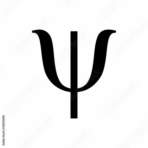 Obraz Lowercase Psi greek letter isolated on white background