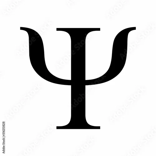 Obraz Uppercase Psi greek letter isolated on white background