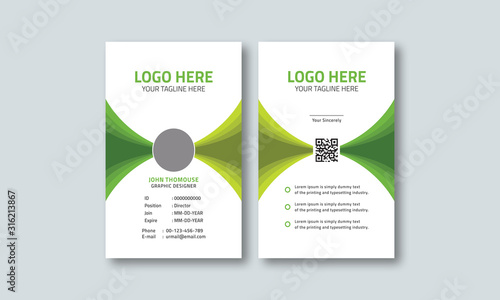 Corporate id card template layout