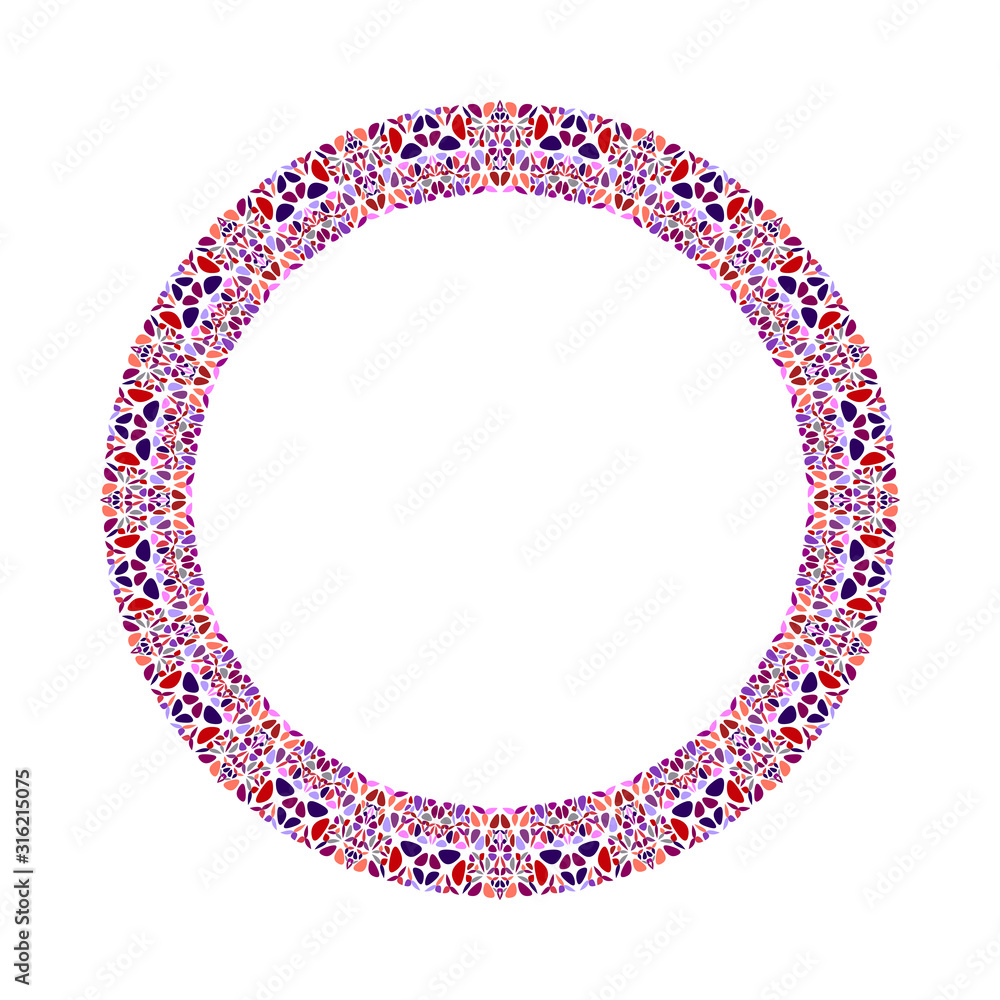 Abstract geometrical floral wreath - round circular vector element Abstract geometrical floral wreath - round circular vector element