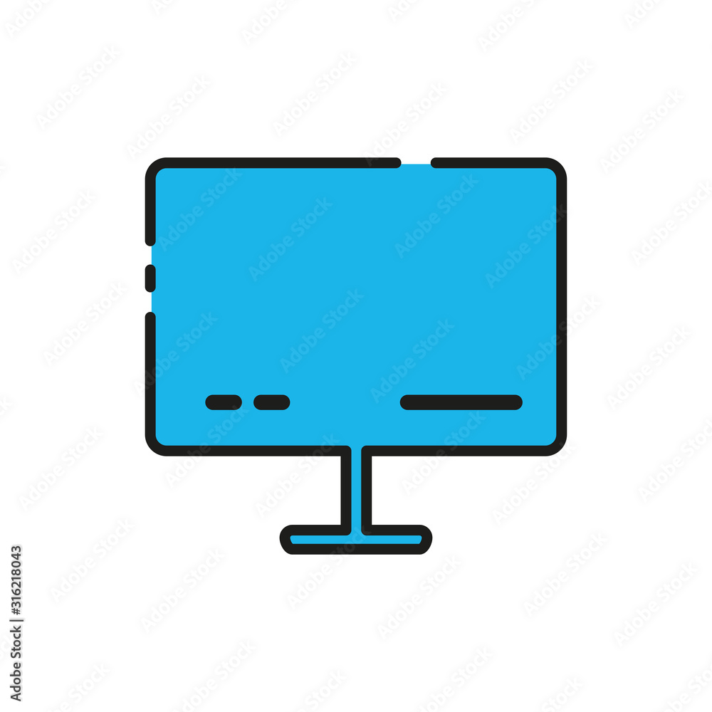 Monitor flat icon. Design template vector Monitor flat icon. Design template vector
