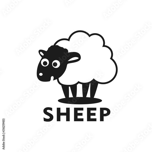 Cute sheep logo design vector icon illustration