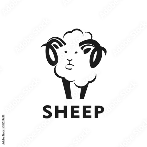 Cute sheep logo design vector icon illustration