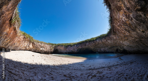 Hidden beach in the Marietas Islands at the mexican Pacific