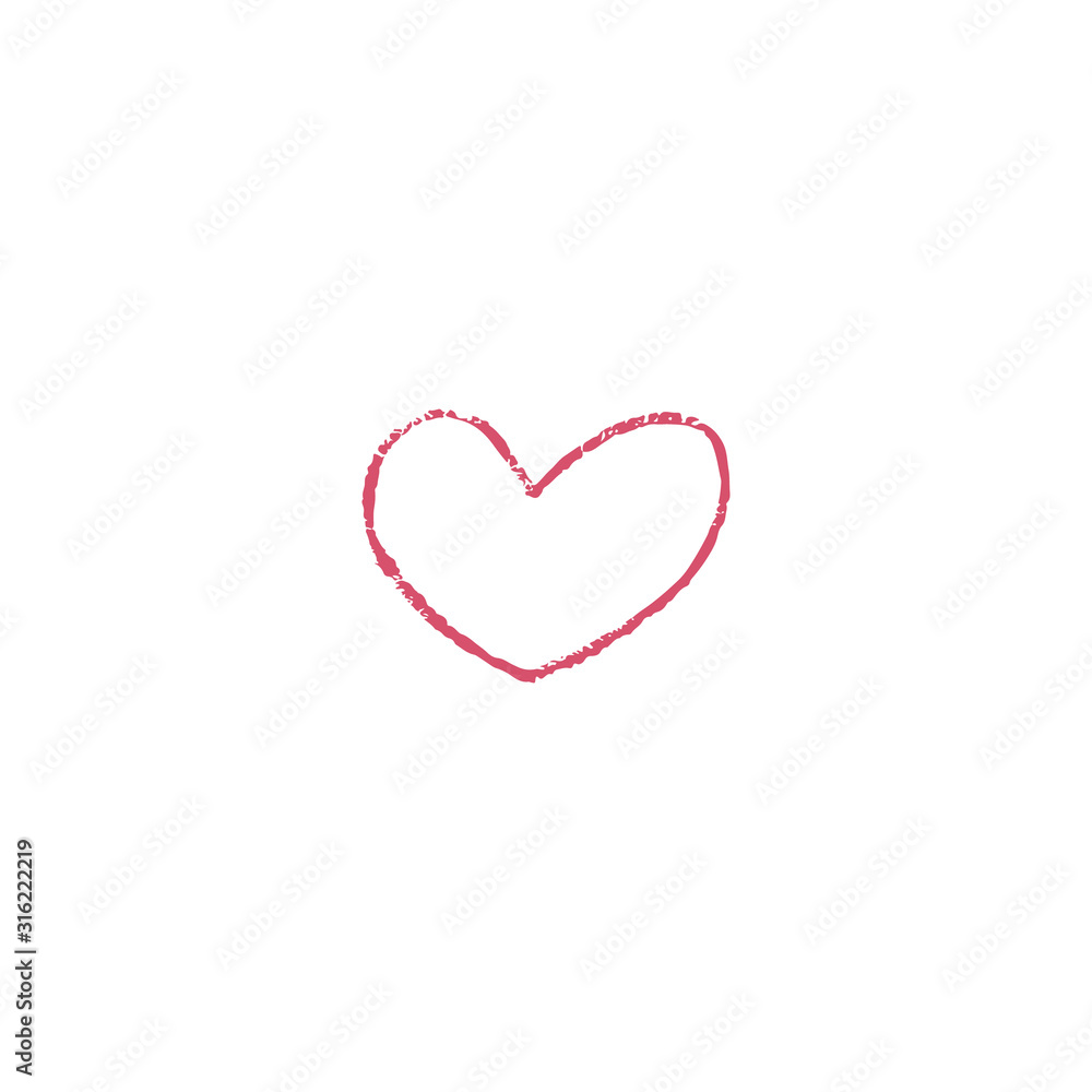 Heart icon with texture. Vector isolated illustration.