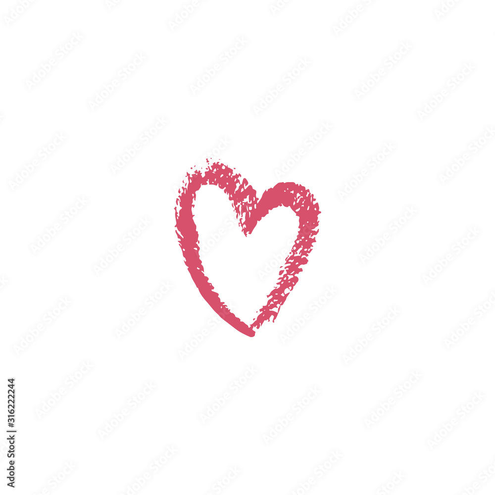 Heart icon with texture. Vector isolated illustration.