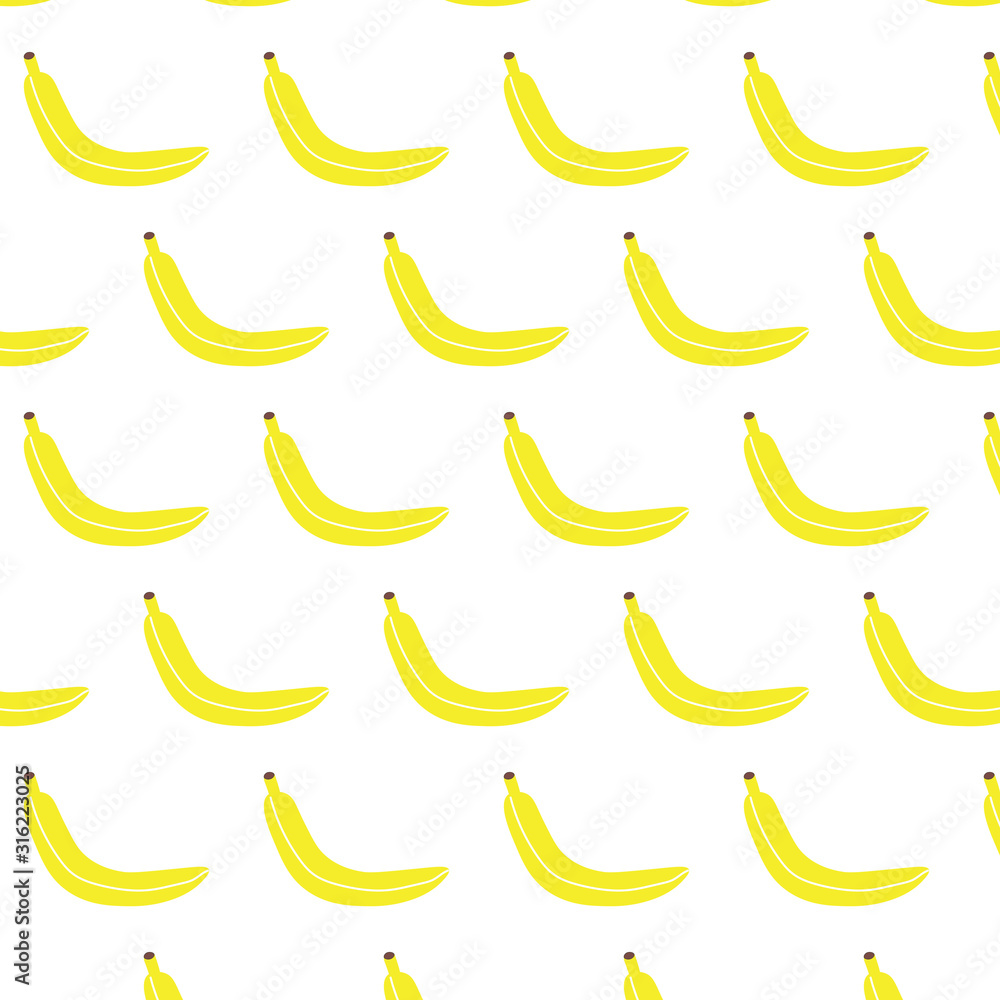 Banana pattern on white background.
