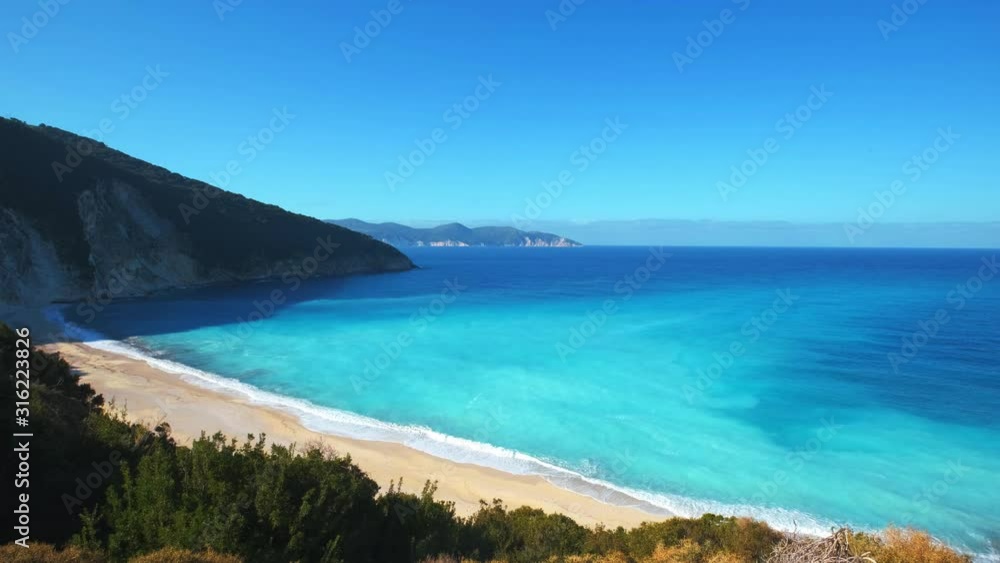 Turquoise beach view - Myrtos, Cephalonia. Turquoise beach view - Myrtos, Cephalonia.