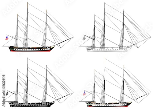 USS Constitution in front view
