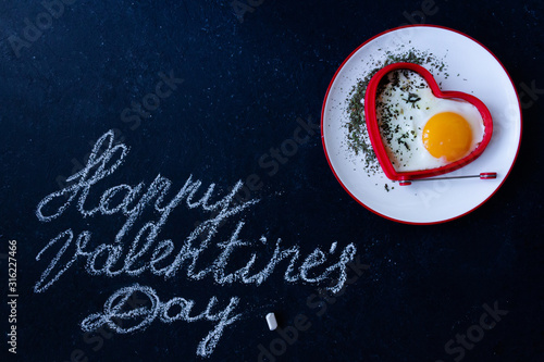 Happy Valentines Day On Plate and Background