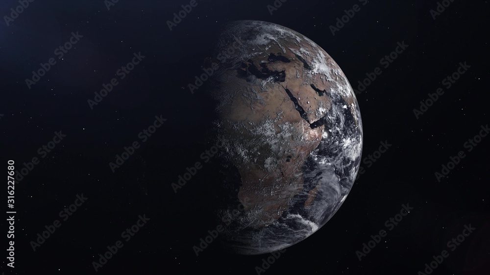 Obraz premium Realistic Earth Planet in the outer space, 3d rendering