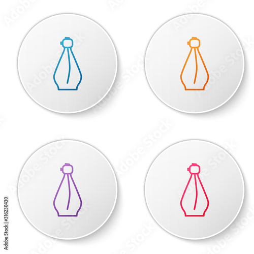 Color line Perfume icon isolated on white background. Set icons in circle buttons. Vector Illustration