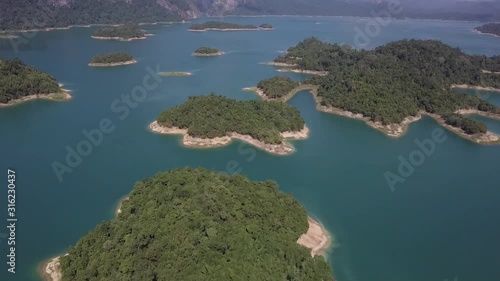 Beautiful  Cheow Lan Lake in the Khao Sok national park in the south of Thailand