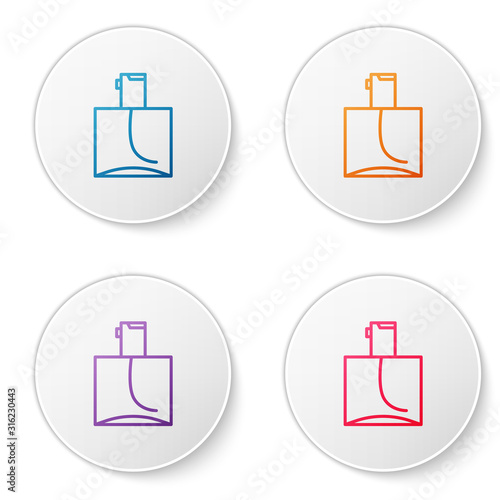 Color line Perfume icon isolated on white background. Set icons in circle buttons. Vector Illustration