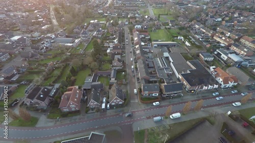 Aerial shot of small neighbourhood in the Netherlands photo