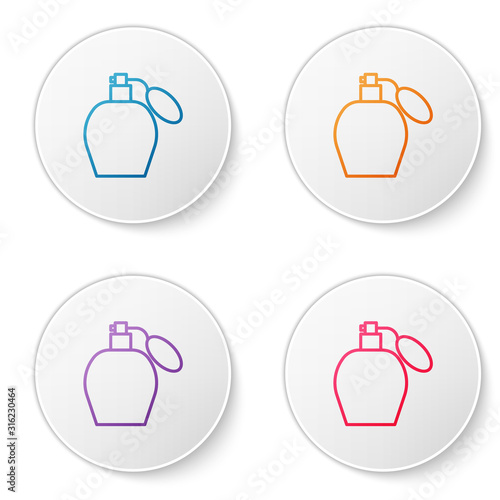 Color line Perfume icon isolated on white background. Set icons in circle buttons. Vector Illustration