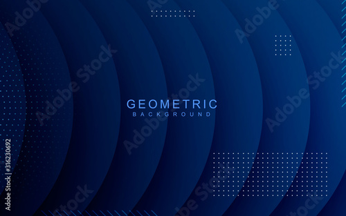Blue color geometric background. Dynamic textured geometric element design with dots decoration.