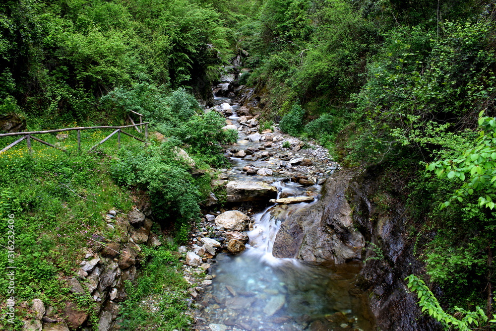 The Deglio torrent on the Apuan Alps in Tuscany. Silk effect photo The Deglio torrent on the Apuan Alps in Tuscany. Silk effect photo