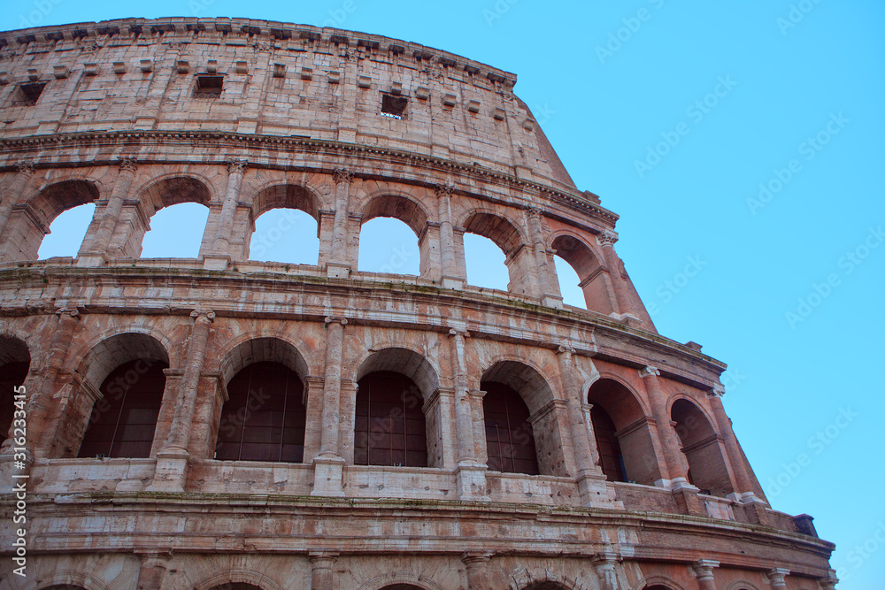 architectural details of Colosseum arches 