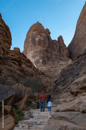 Views of Outcrops at Jabal Ikmah Lihyan library in Al Ula, Saudi Arabia   photo