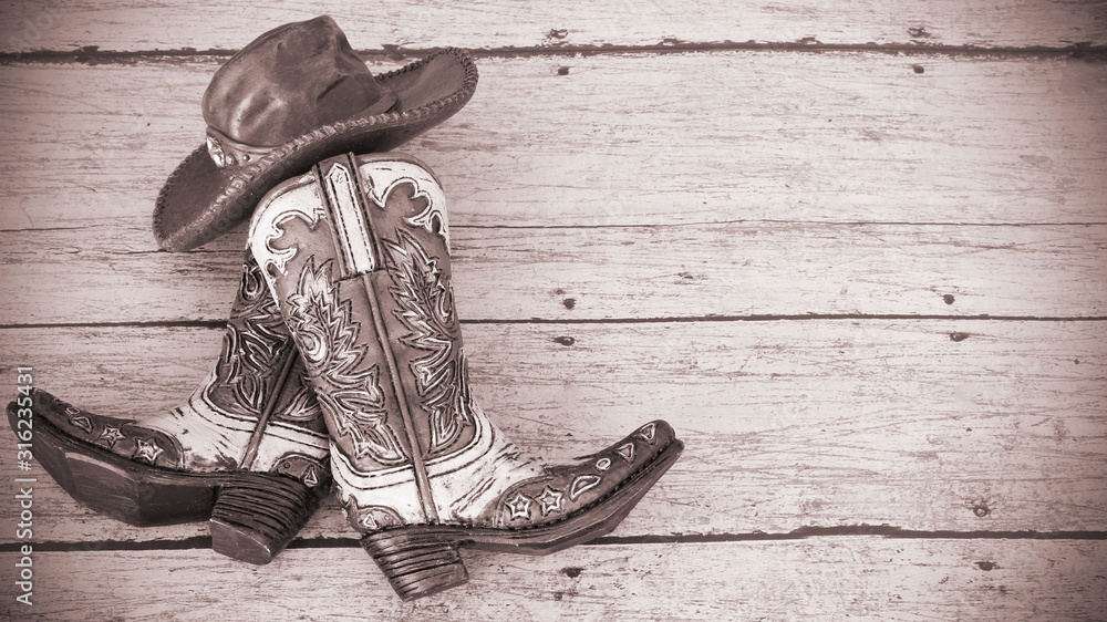Cowboy Boots And Hat Wallpaper