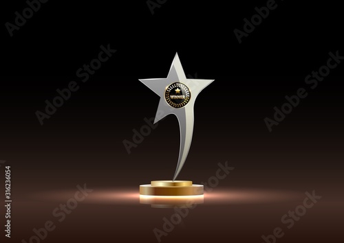 Realistic Blank Glass Trophy Award